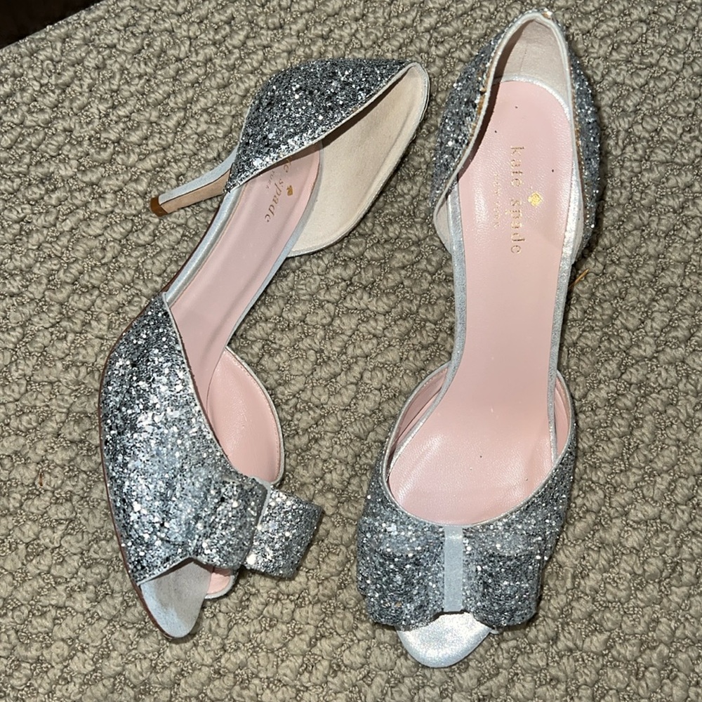 Kate Spade size 9 1/2 made in Italy sparkle bow shoes